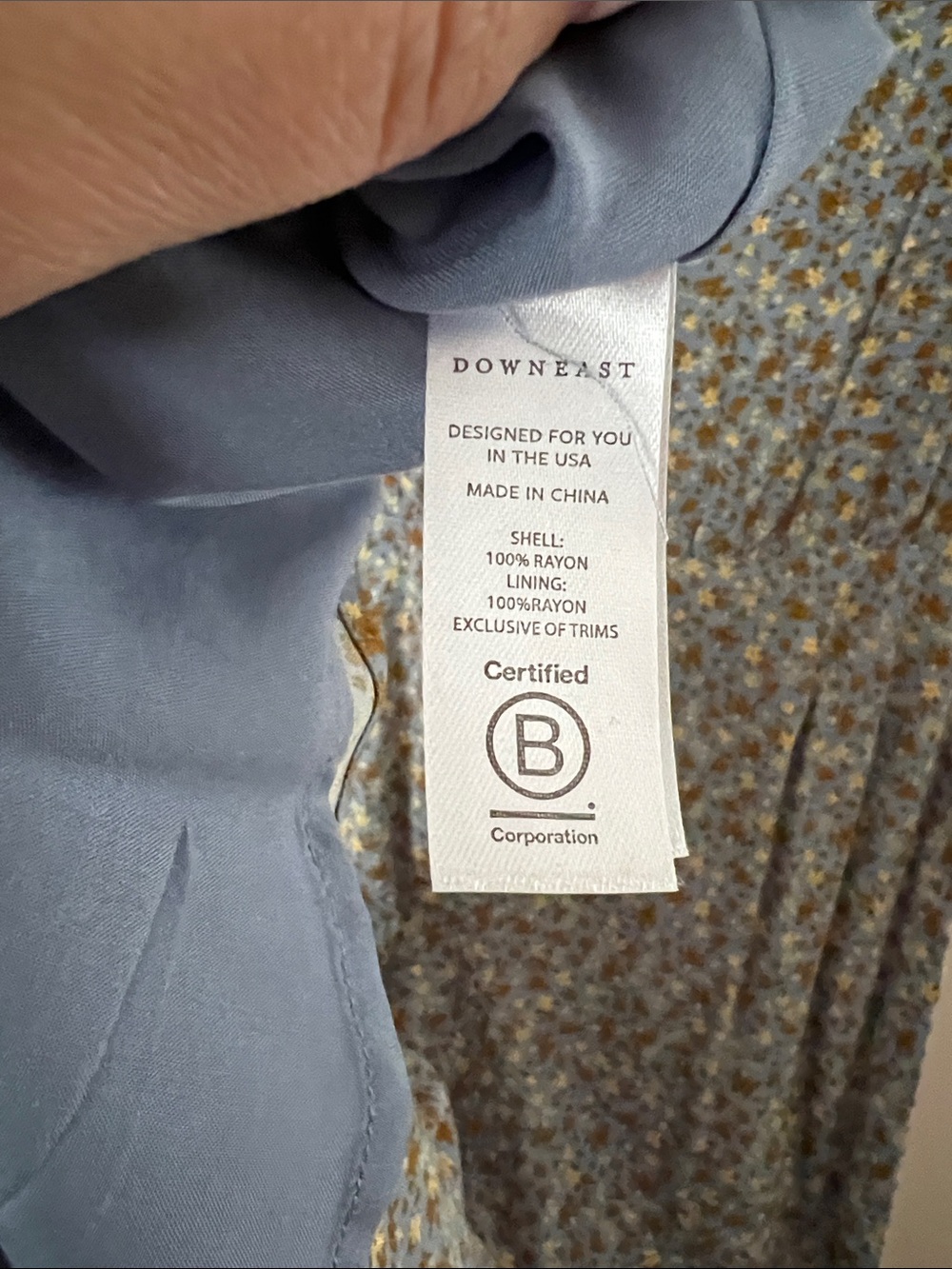 Bonita Dress NWT Medium Blue Floral Ditzy Print Rayon Midi Maxi Dress Pockets - Picture 7 of 11